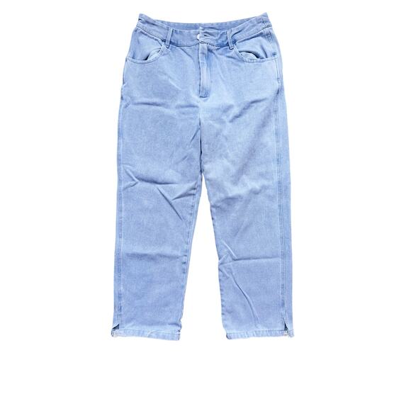 Strut & Bolt Straight Leg Jeans Feather Hem Large Blue - Picture 2 of 4